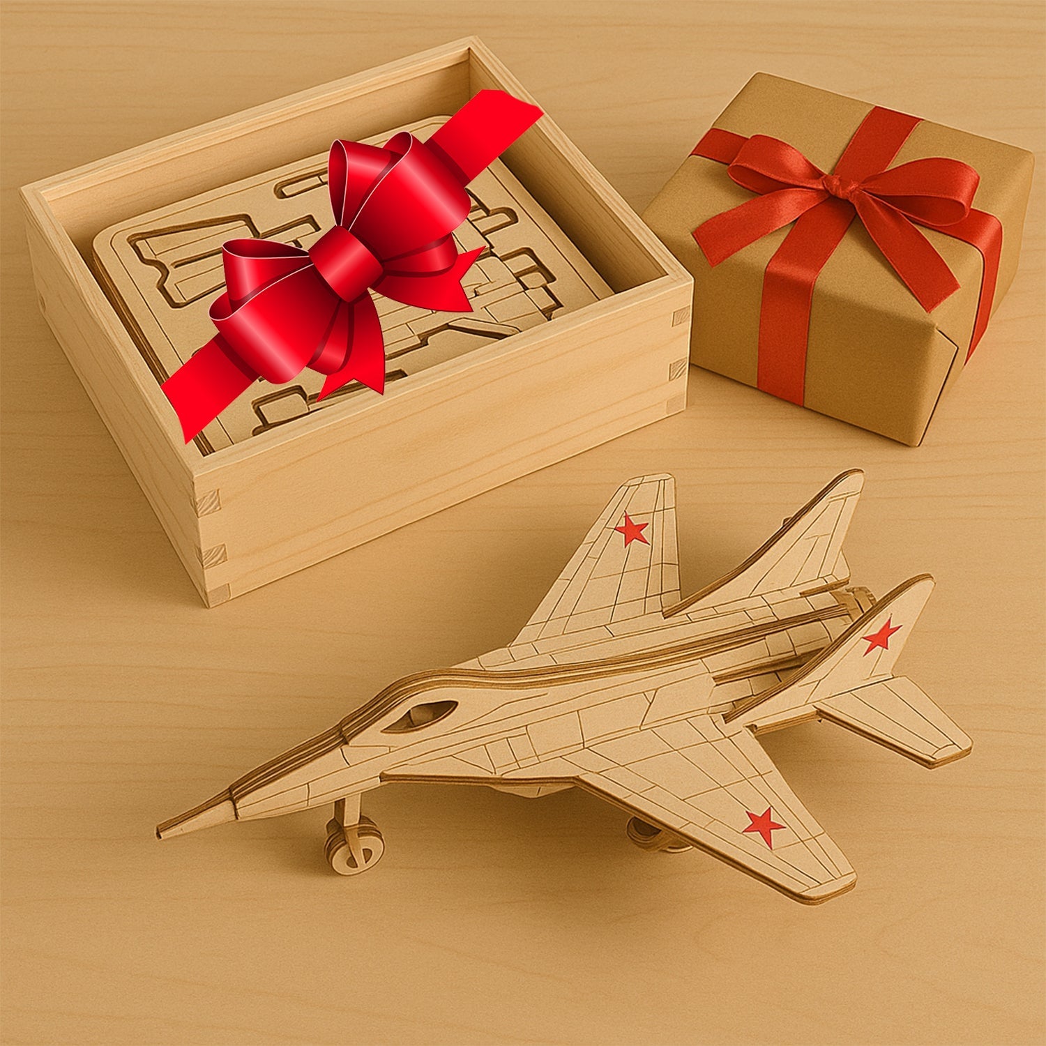 3D Wooden Fighter Jet Puzzle DIY Assembly Kit 3D Wooden Fighter Jet Puzzle DIY Assembly Kit